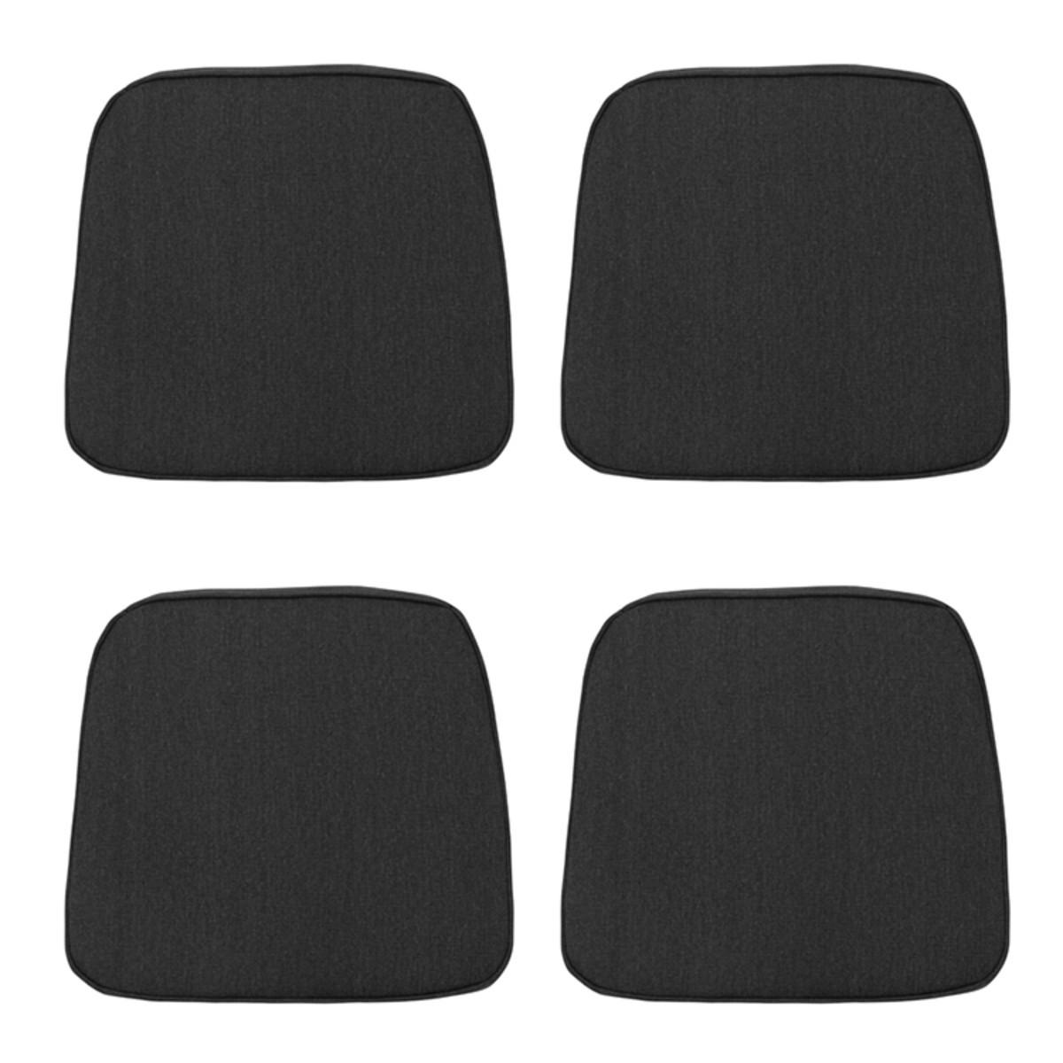 SITZKISSEN Canvas 48/48 cm 4er-Set - Schwarz, Textil (48/7/48cm) - Madison