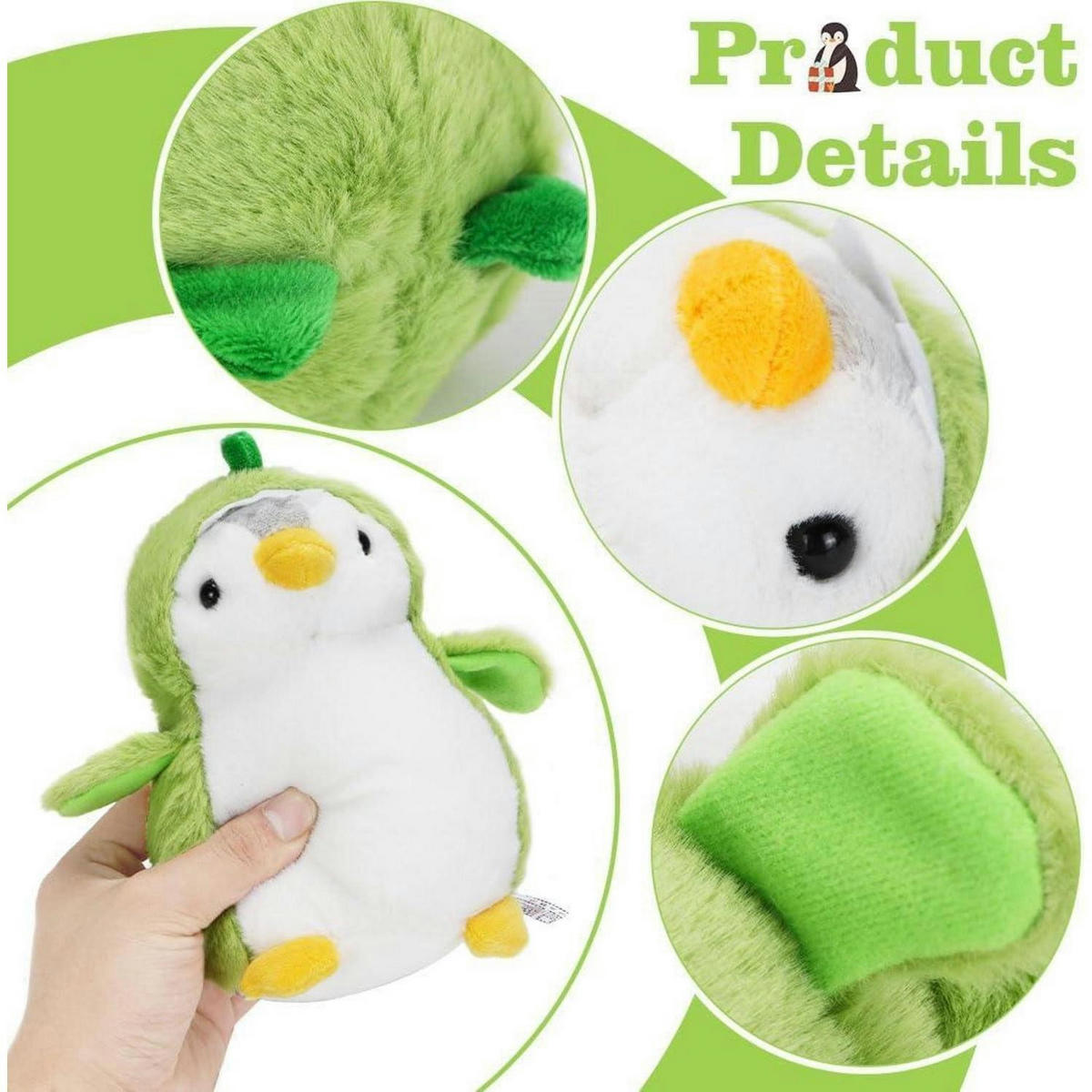 KUSCHELTIER Pinguin 20 cm - Grün, Textil (15/20cm)