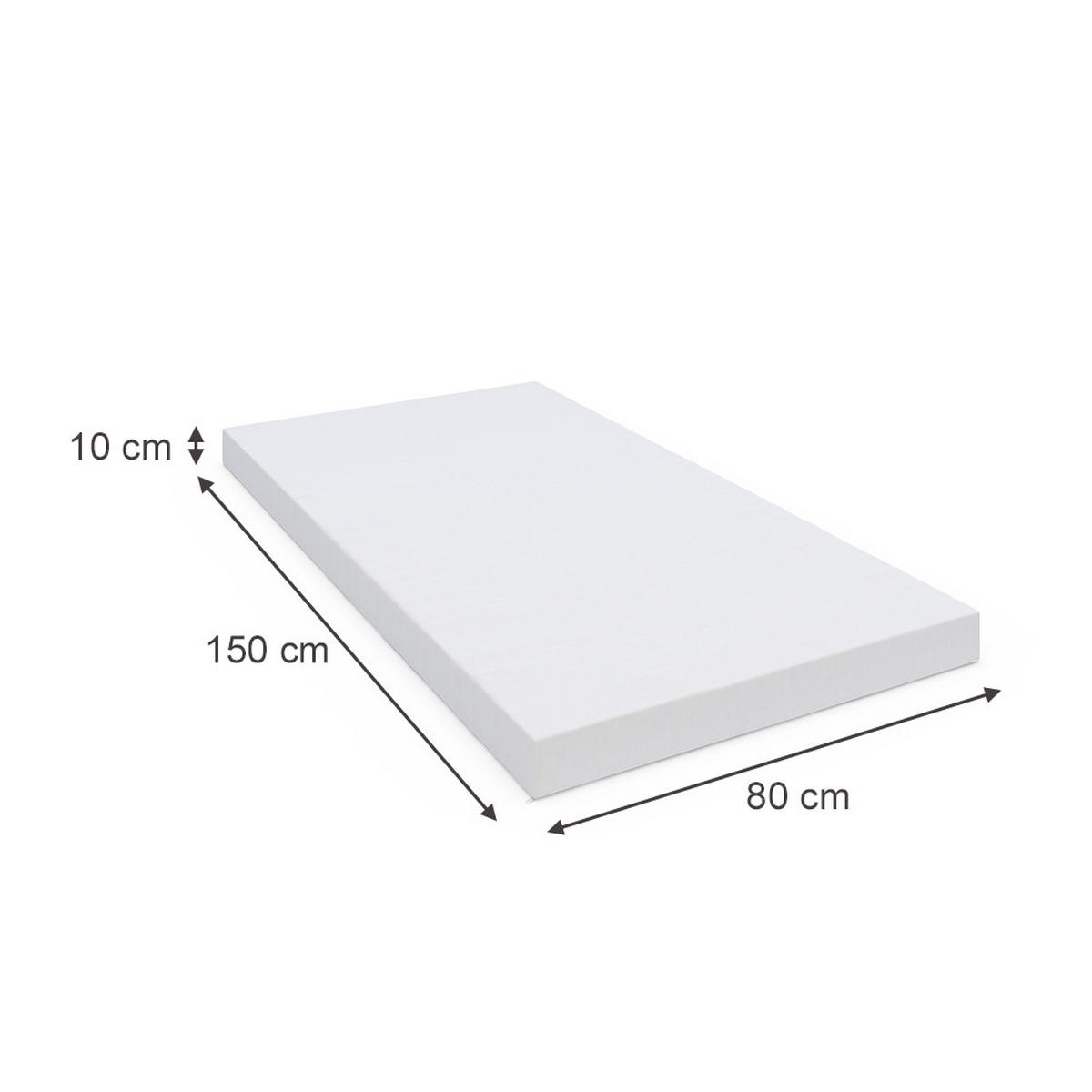 KINDERMATRATZE Weiß 80 x 150 cm H2 Härtegrad - Weiß, Textil (80/150cm) - VitaliSpa
