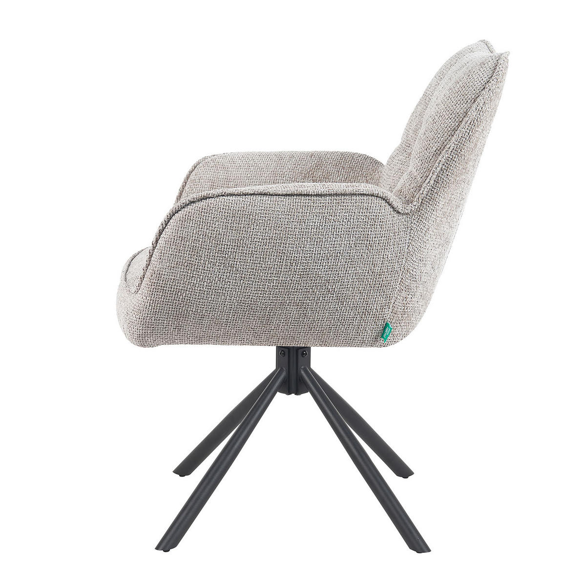DREHSTUHL Mika-Daan - Hellgrau/Schwarz, Textil/Metall (59/84/66cm) - DUBI Möbel
