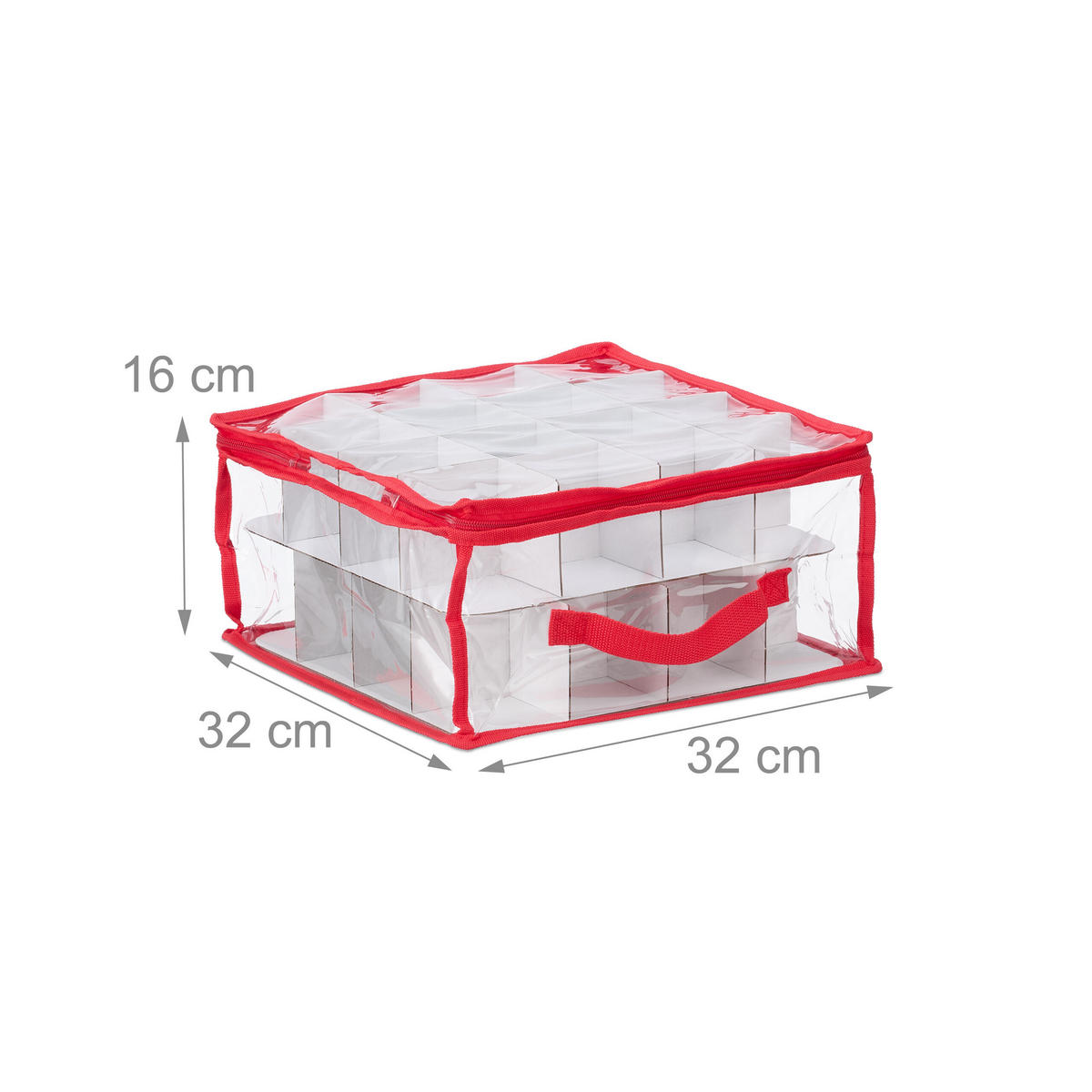 3XWEIHNACHTSKUGEL-AUFBEWAHRUNGSBOX - Multicolor, Papier/Kunststoff (32/16/32cm) - Relaxdays