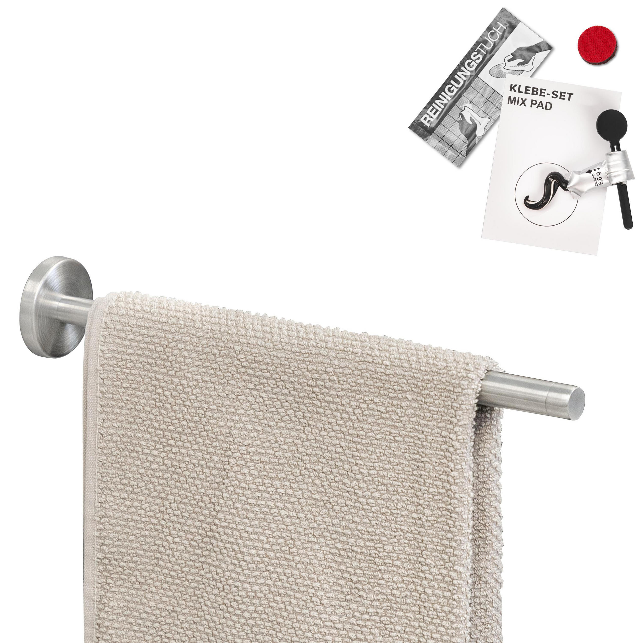 TELESKOPHANDTUCHSTANGE PIAZZA Edelstahl - Edelstahlfarben, Metall (6/6/50cm) - bremermann