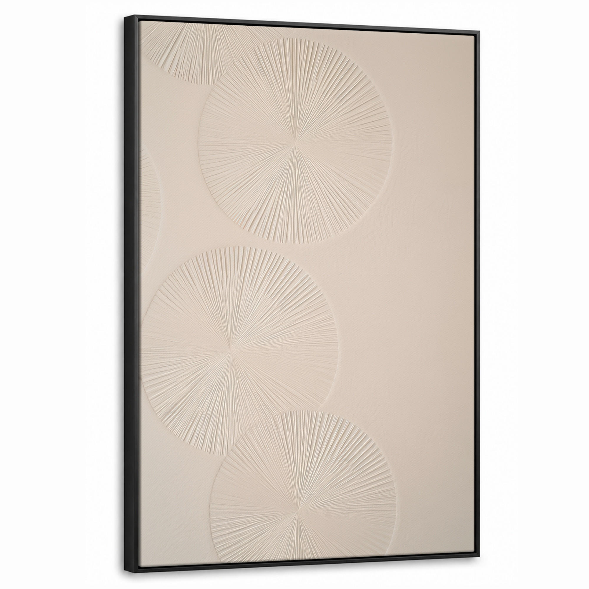 LEINWAND Bilder mit Rahmen - Japandi - Beige - Modern - 60x90 - Ecru, Textil (60/90cm) - MuchoWow