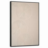 LEINWAND Bilder mit Rahmen - Japandi - Beige - Modern - 60x90 - Ecru, Textil (60/90cm) - MuchoWow