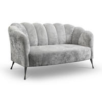 SOFA Adria 2-Sitzer 155x78x83 mit Metallfüßen - Schwarz/Grau, Holz/Textil (155/78/83cm) - Ravio
