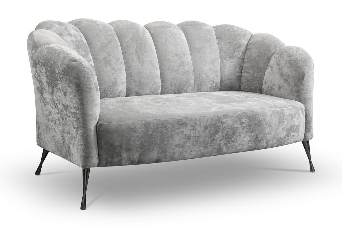 SOFA Adria 2-Sitzer 155x78x83 mit Metallfüßen - Schwarz/Grau, Holz/Textil (155/78/83cm) - Ravio