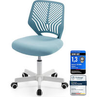 BÜROSTUHL Ergonomischer ohne Armlehne, mit Rollen & Höhenverstellung - Blau, Metall (55/79/55cm)