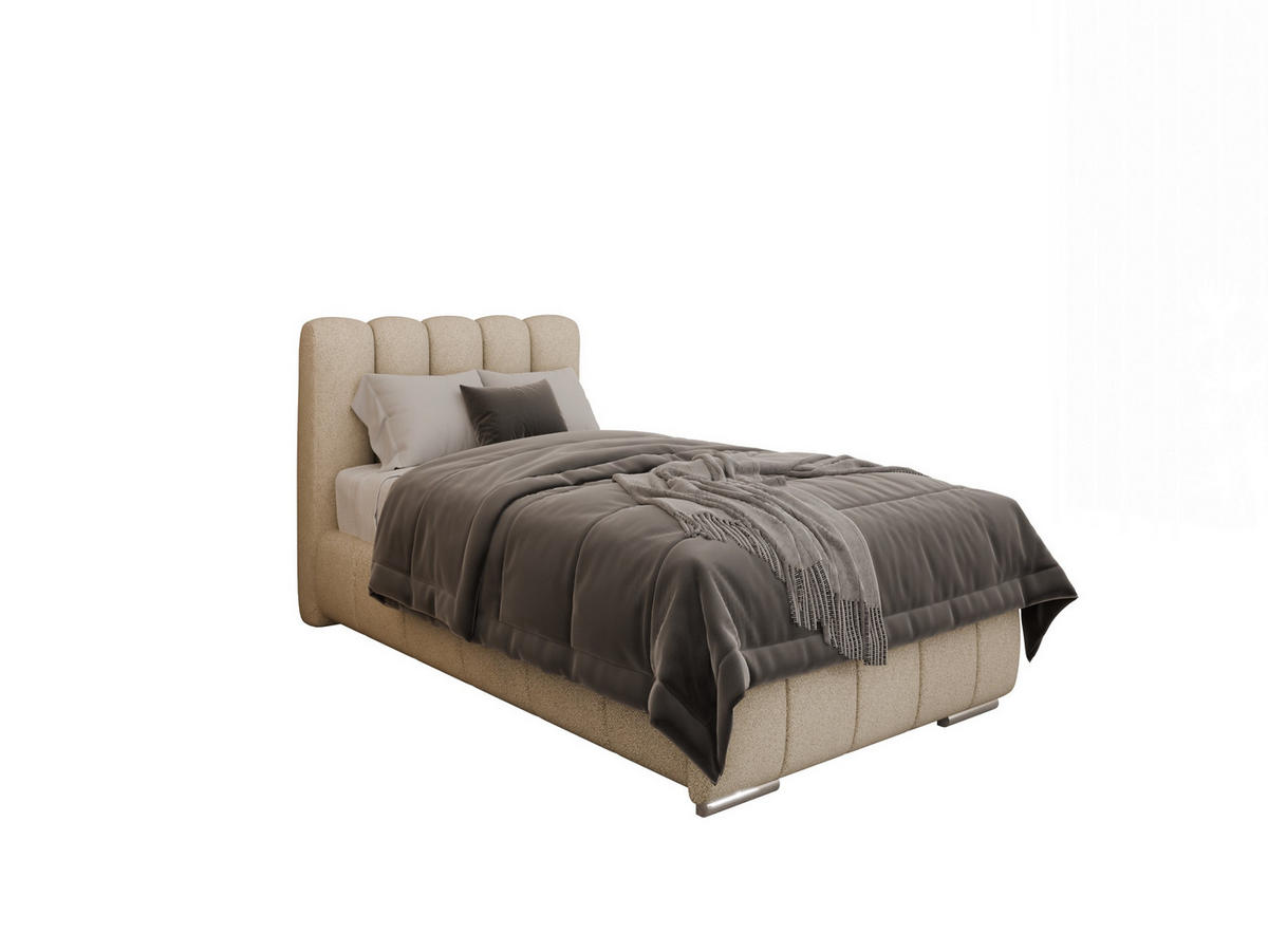 POLSTERBETT Zaira 90x200cm – Elegantes Polsterbett für modernen Wohnstil , ohne matratze, beige - Beige, Holz (90/200cm) - Panda Möbel
