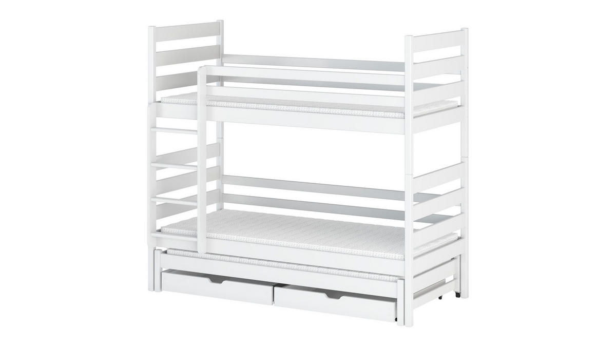 ETAGENBETT WEIß - Weiß, Holz (90/200cm) - FURNLUX