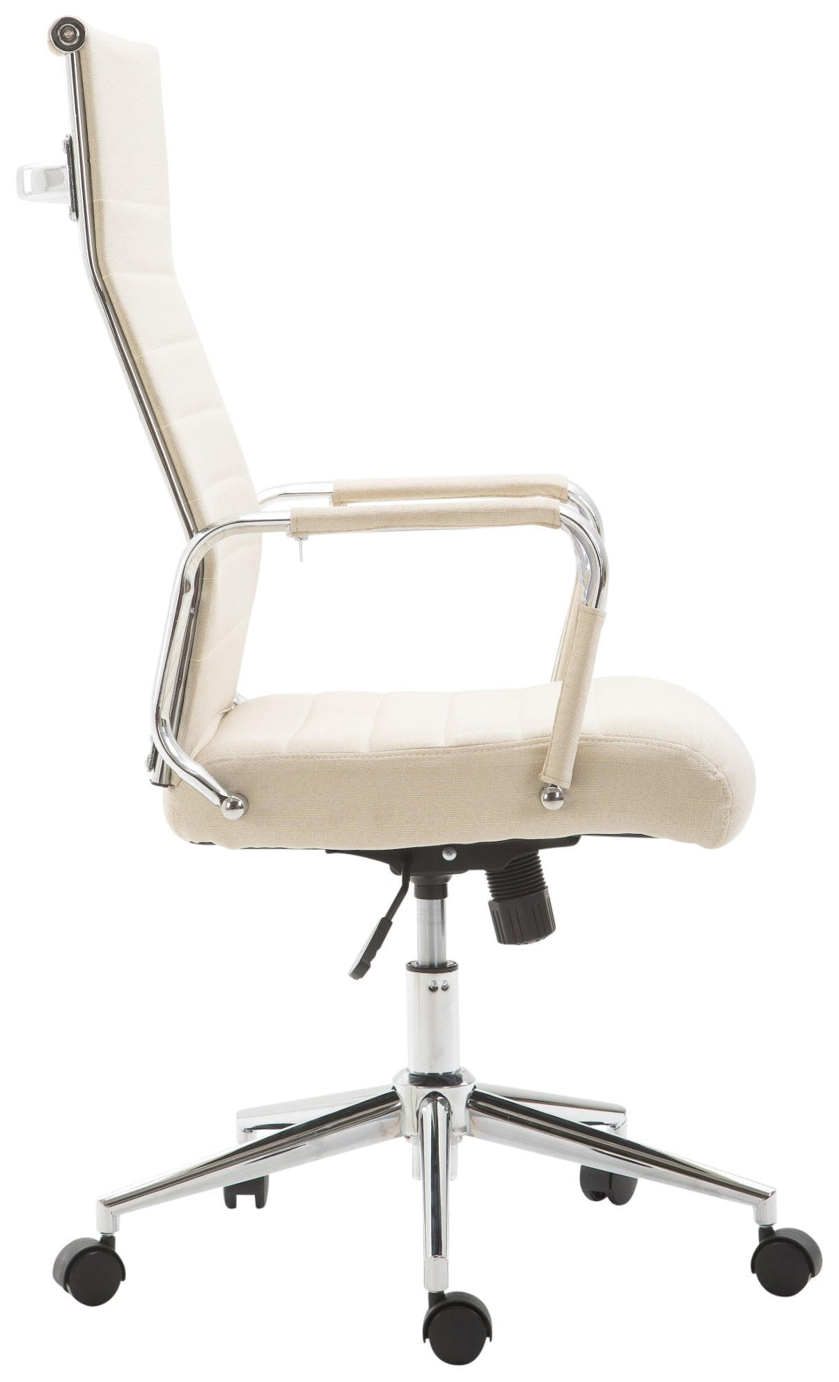 DREHSTUHL Stoff creme - Chromfarben/Creme, Textil/Metall (58/105/66cm) - CLP