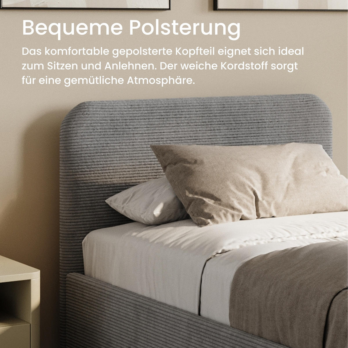 POSLTERBETT 100x200 cm in Grau - Grau, Holzwerkstoff/Textil (100/200cm) - Home Collective