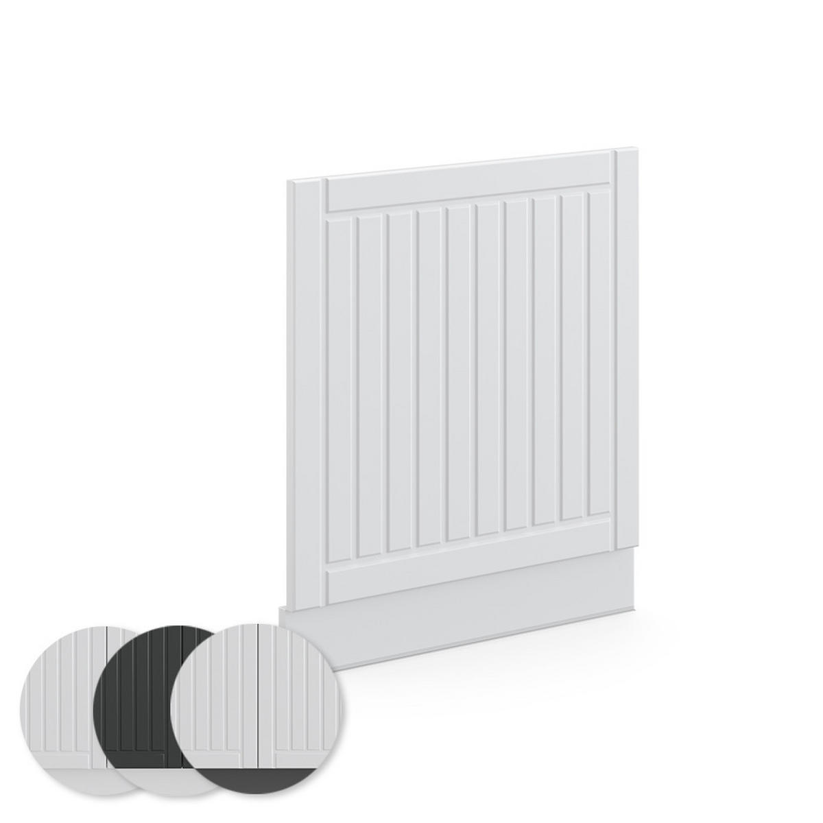 FRONTBLENDE Fame-Line Weiß Landhaus 60 cm, AP Anthrazit - Creme/Weiß, Holzwerkstoff (60/67.4/1.6cm) - Vicco