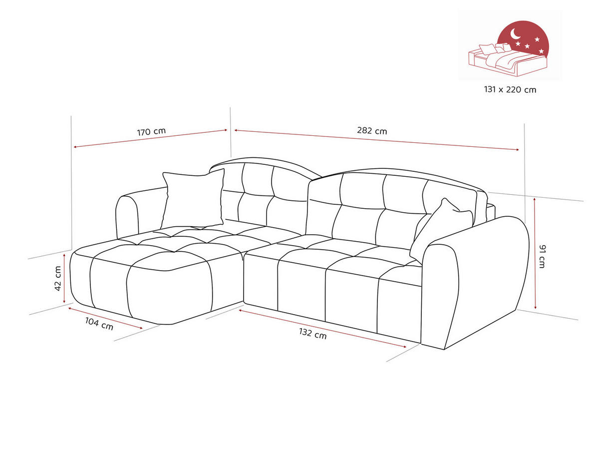 ECKSOFA RAVEN mit Schlaffunktion und Bettkasten Marineblau - Dunkelblau, Holzwerkstoff/Kunststoff (250/160cm) - Idohome