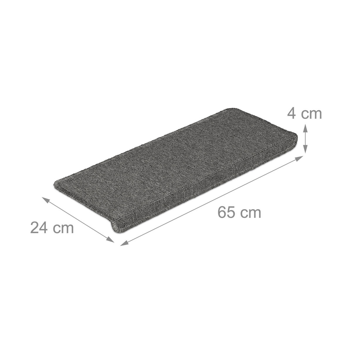 15XSTUFENMATTEN - Grau, Kunststoff (24/65/4cm) - Relaxdays