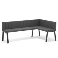 ECKBANK rechts MONO Y Webstoff gesteppt, 128/168 cm Dunkelgrau - Dunkelgrau, Textil/Metall (128/168cm) - Idohome