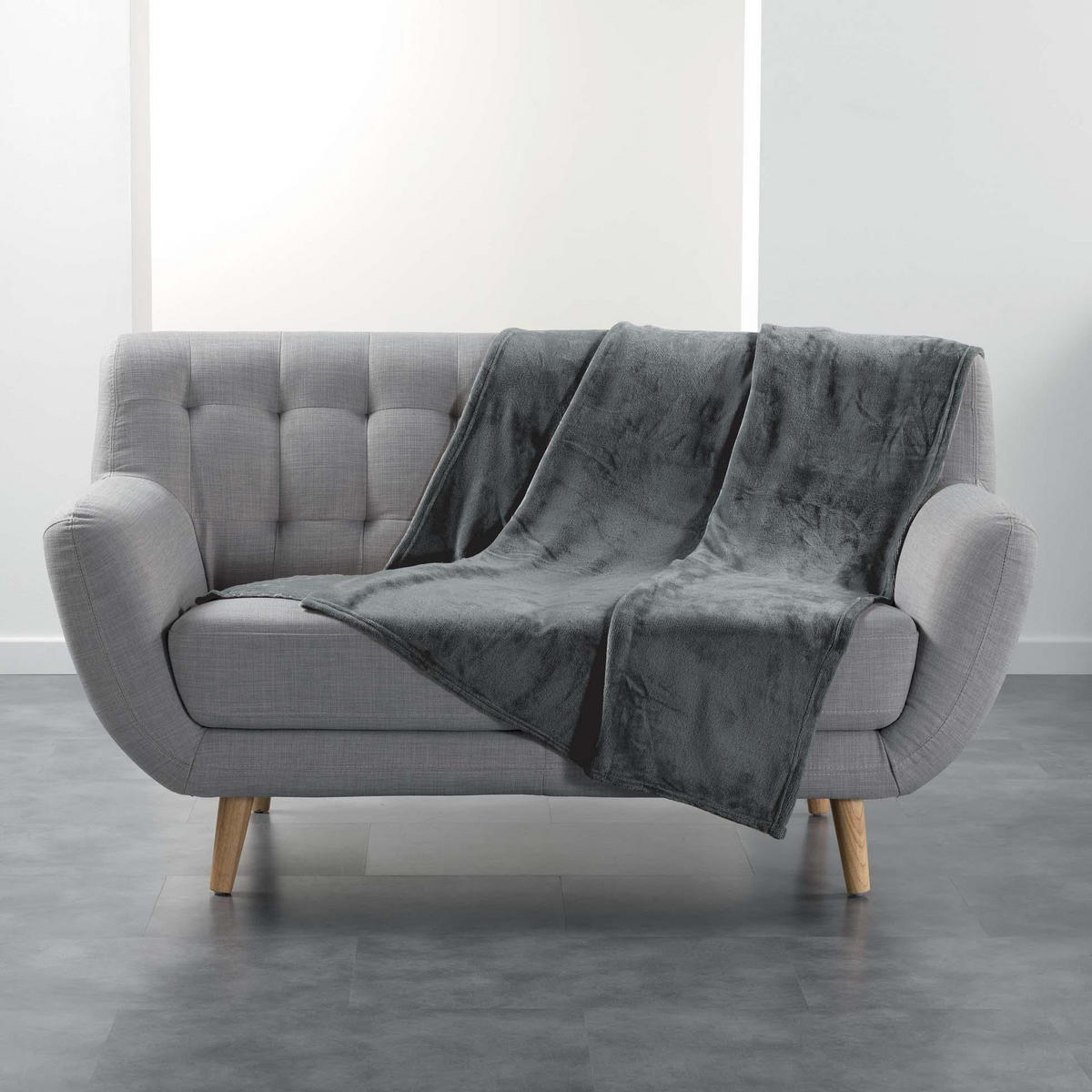 TAGESDECKE Flanell Flanou 150/125/0,2 cm - Grau, Textil (125/150cm) - Douceur d´intérieur