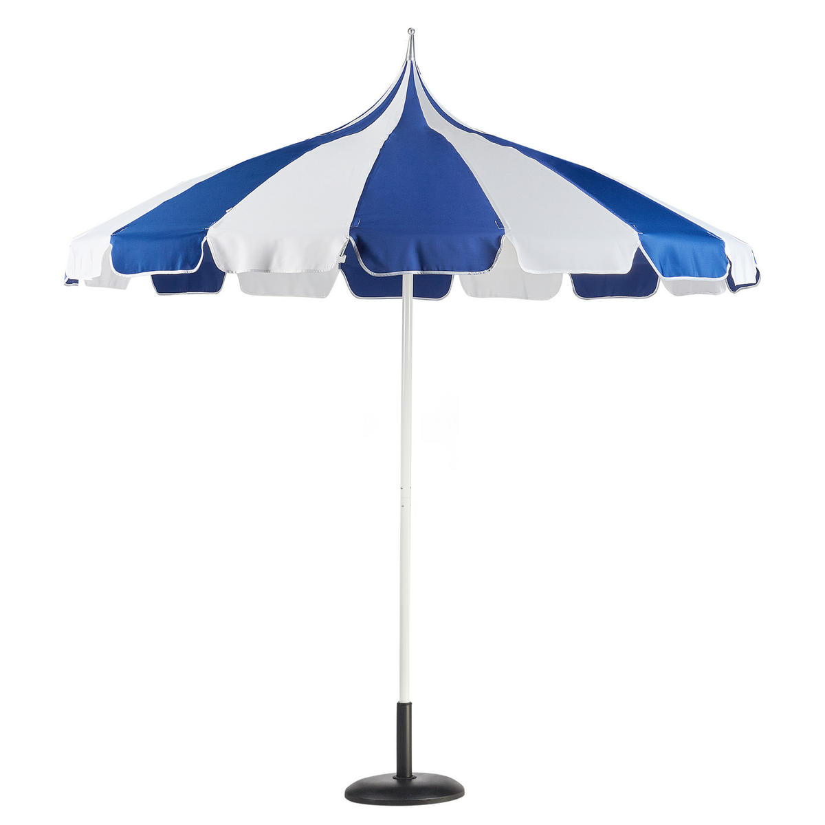 SONNENSCHIRM Blau Minoa - Blau/Weiß, Textil (245/245cm) - Beliani