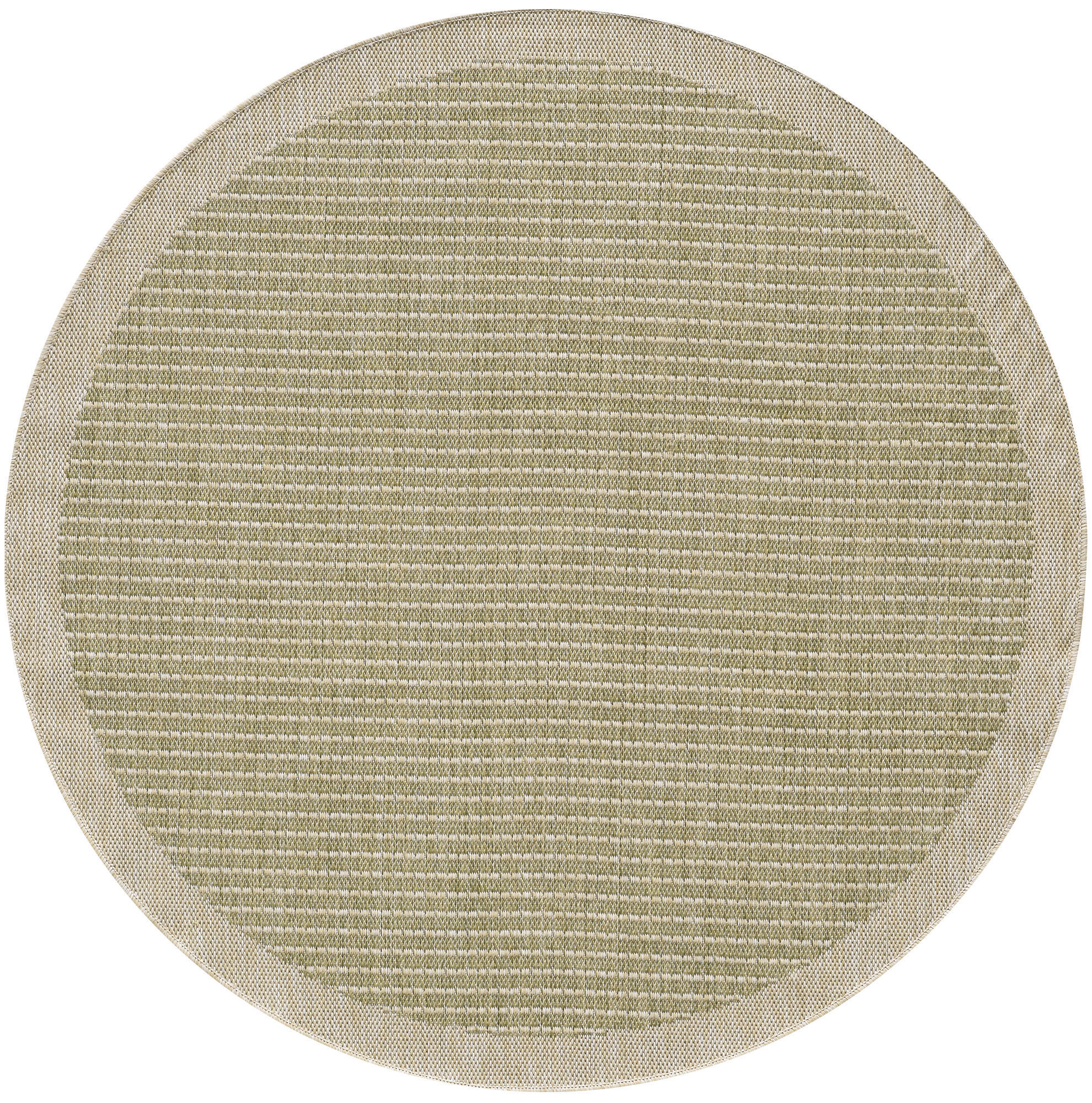 TEPPICH Outdoor Flachgewebe Uni-Farbe Polypropylen Balkon Grün Rund 120x120 - Grün, Textil (120/120cm) - KADIMA DESIGN
