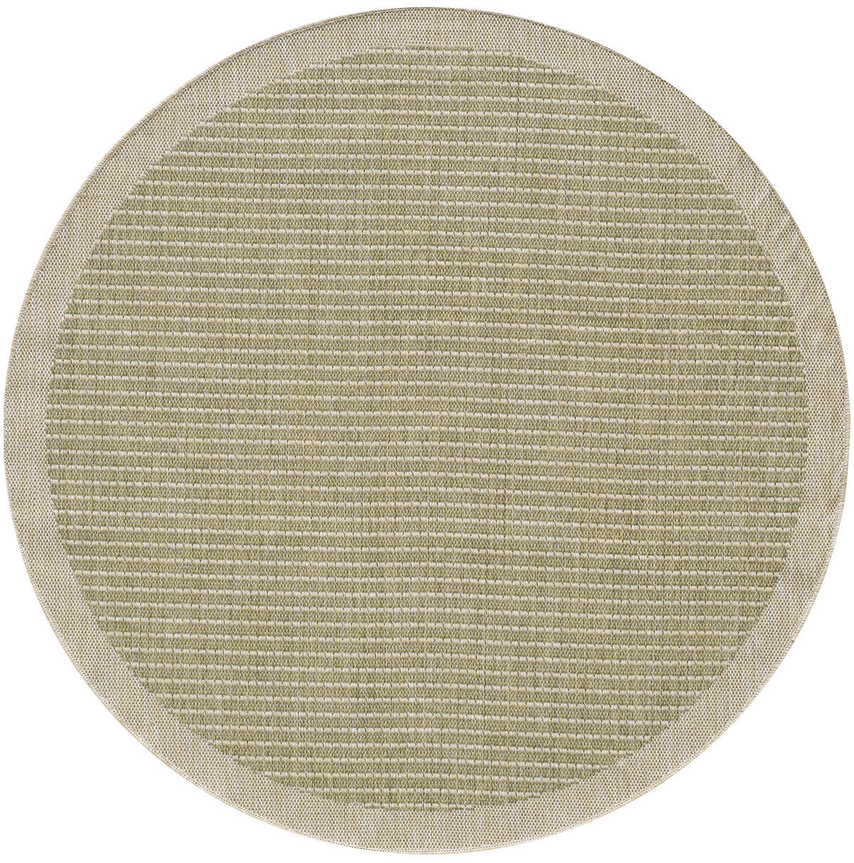 TEPPICH Outdoor Flachgewebe Uni-Farbe Polypropylen Balkon Grün Rund 160x160 - Grün, Textil (160/160cm) - KADIMA DESIGN