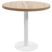 BISTROTISCH Flori rund Hellbraun/Weiß 80 cm MDF - Weiß, Holz (80/80/75cm) - DELUKE