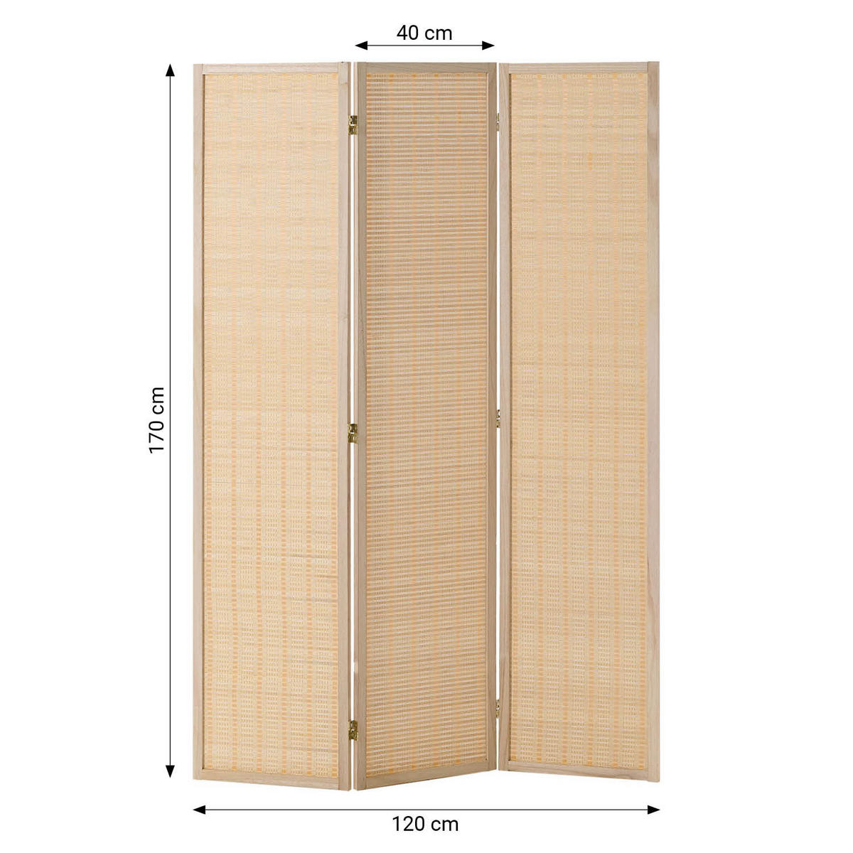 PARAVENT 120/170 cm Natur Holz Bambus - Braun, Naturmaterialien/Holz (120/170/2cm) - Homestyle4u