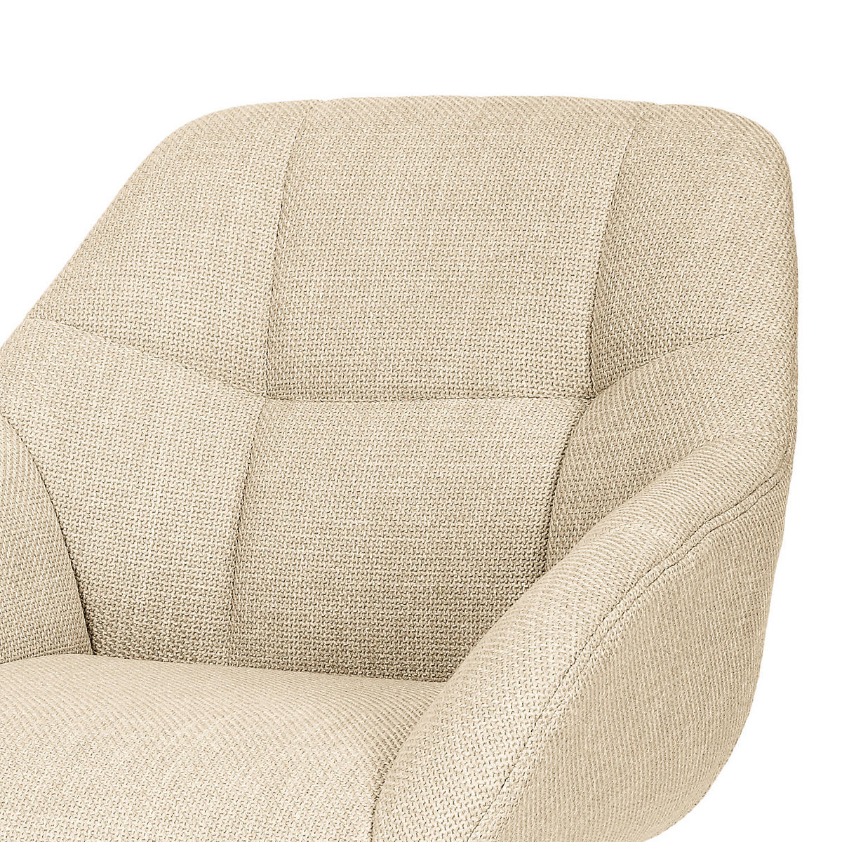 POLSTERSTUHL - Leinen / Eisen, 2er-Set - Creme/Schwarz, Metall (57/83/65cm) - home24