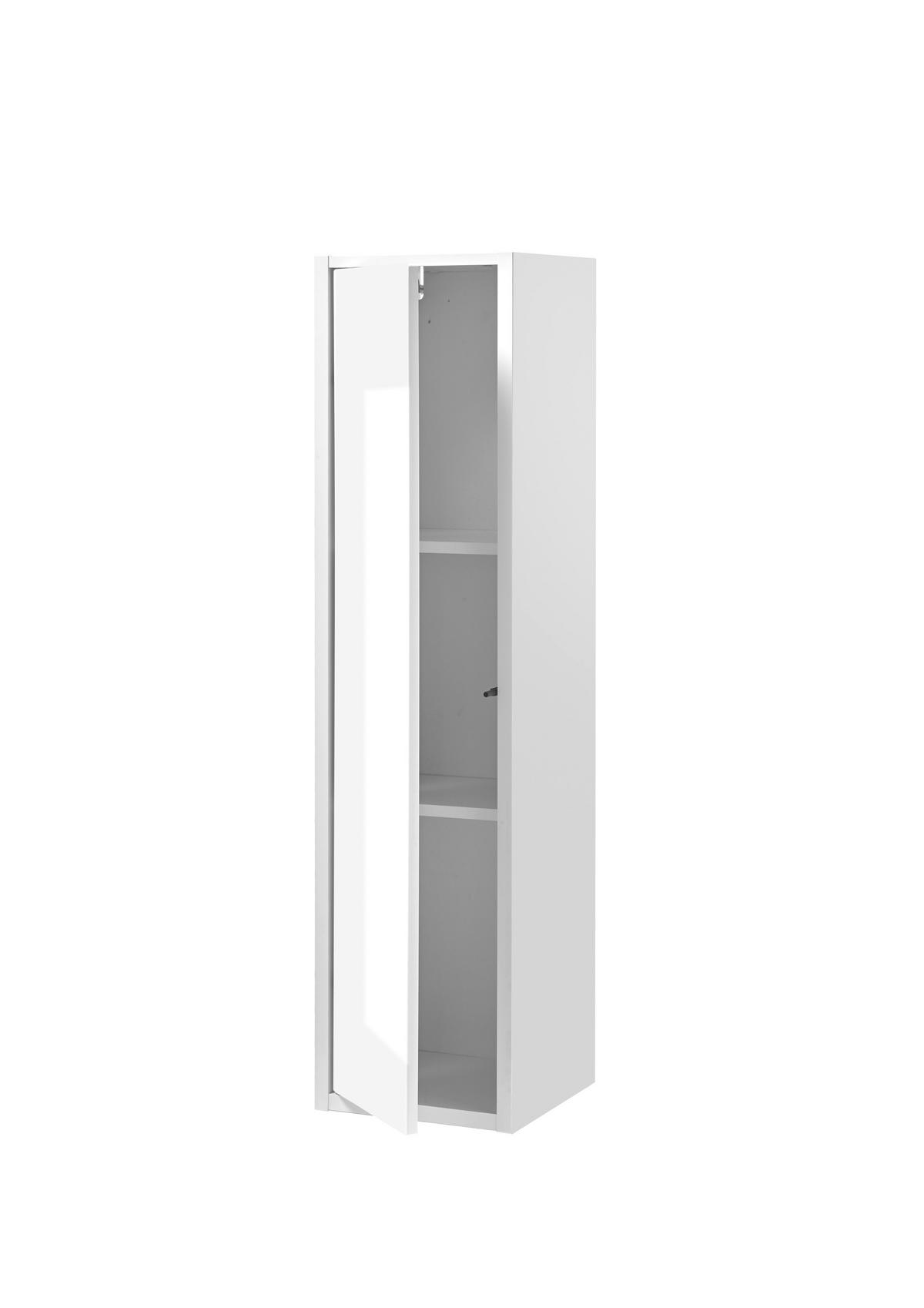 HOCHSCHRANK M20 Weiß Hochglanz 30/119/30 cm hängend - Weiß Hochglanz, Holzwerkstoff (30/119/30cm) - Livojo