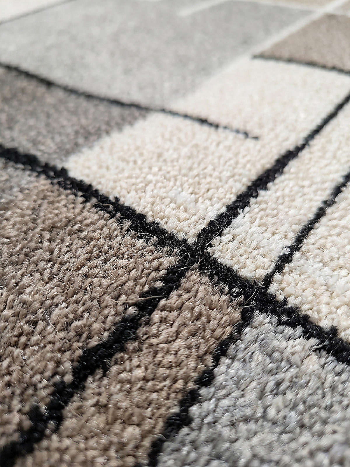 TEPPICH Niederflor Patchwork THUR Polypropylen Grau 80 x 140 cm - Beige, Textil (80/140cm) - KADIMA DESIGN