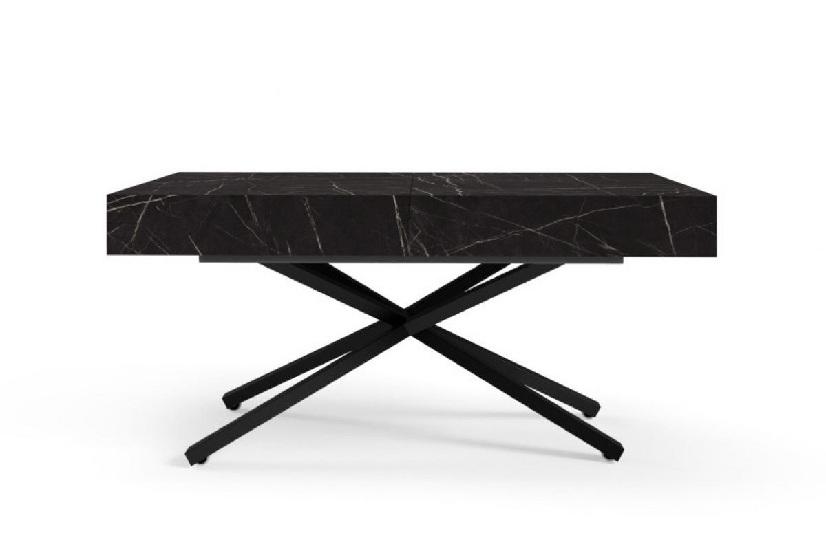 TISCH Black SIENNA Modern X Beine Pietra Grigia Ausziehbar - Schwarz, Holzwerkstoff (80/80/80cm) - Sepro Meble
