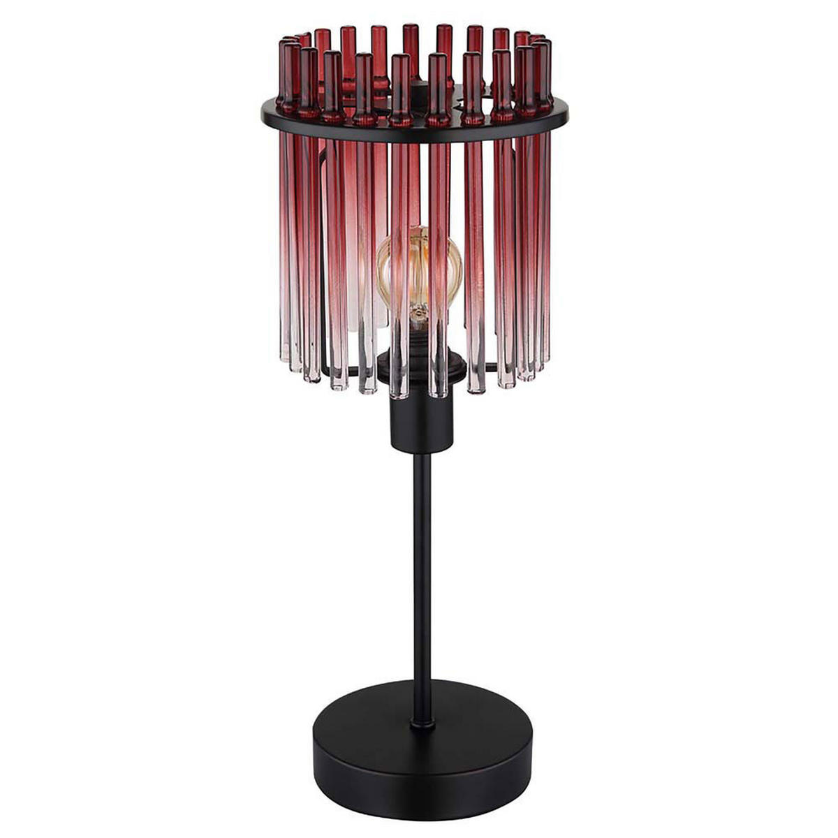 TISCHLEUCHTE Metall Glas Rot - Rot, Glas (15/15/37.5cm) - Globo Lighting