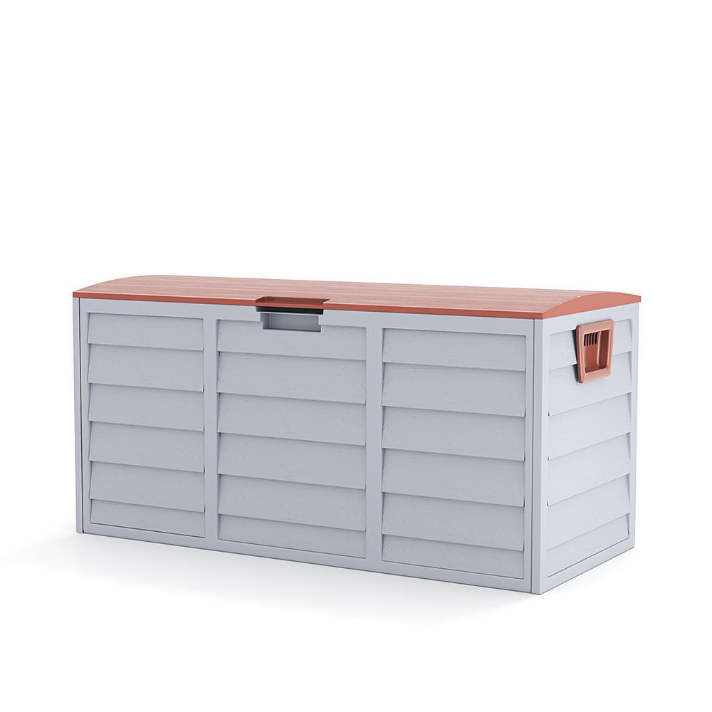 GARTENBOX 290L Abschließbar Wasserdicht Kunststoff Braun - Braun/Grau, Kunststoff (112/54/49cm) - Livingandhome