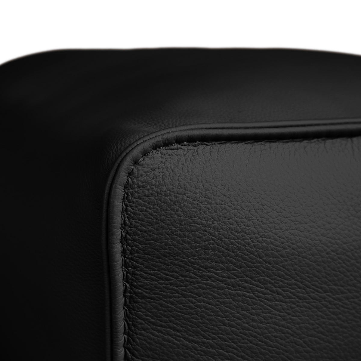 ECKSOFA mit XL-Longchair - Schwarz, Leder/Kunststoff (260/171cm) - home24