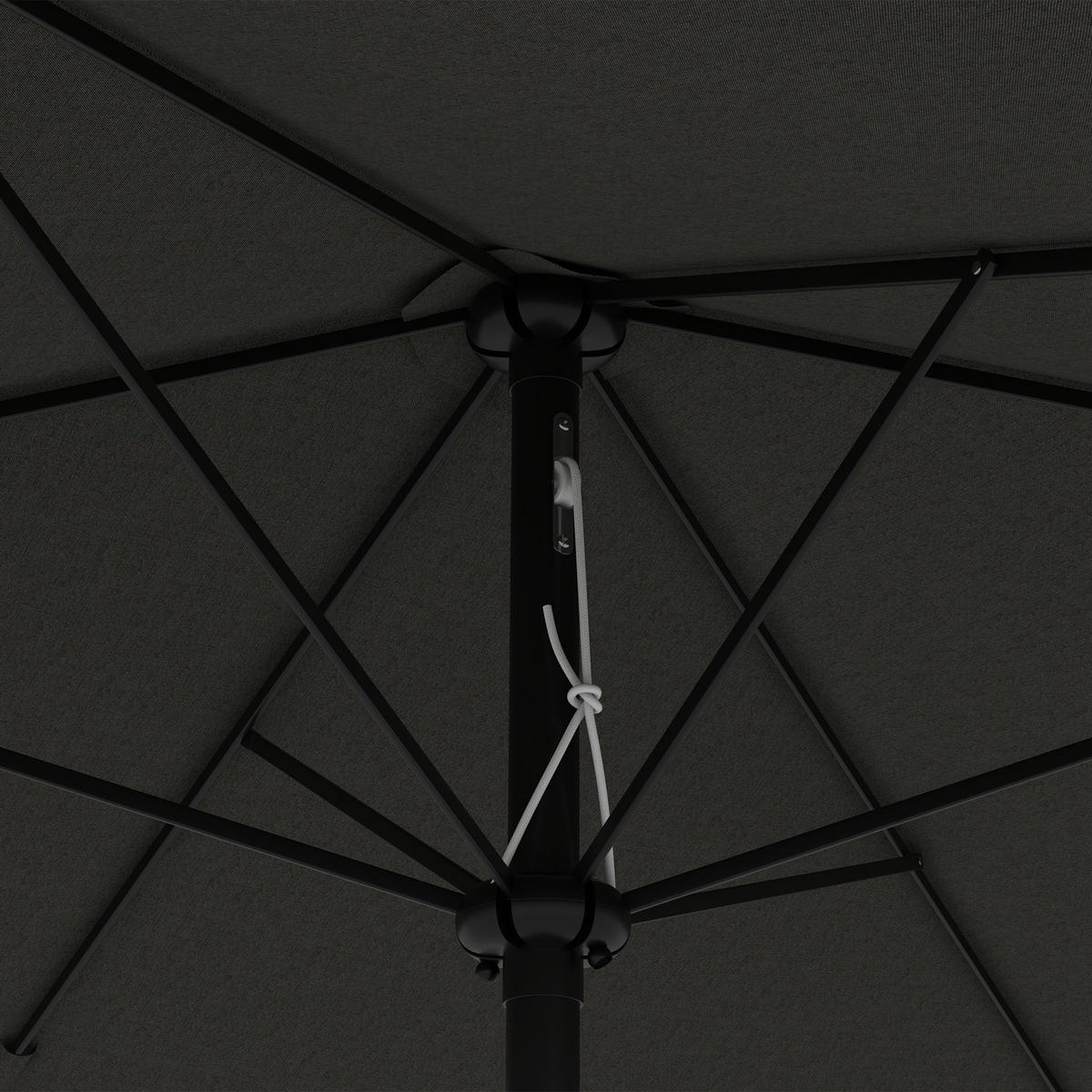 SONNENSCHIRM DE-11464 rechteckig, neigbar, mit Kurbel Dunkelgrau - Grau, Metall (200/290cm) - ComfortXL