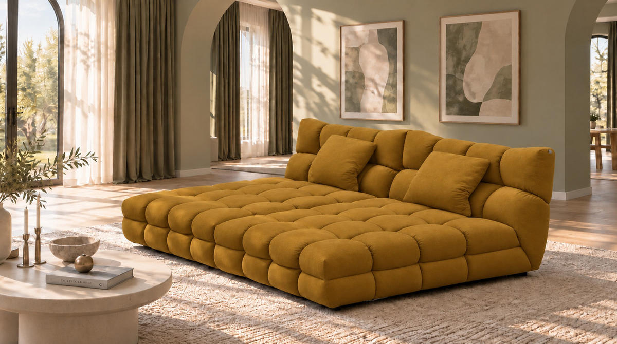 BIG SOFA AMIA Braun Velvet - Dunkelbraun/Schwarz, Kunststoff/Textil (290/86/178cm) - KAWOLA
