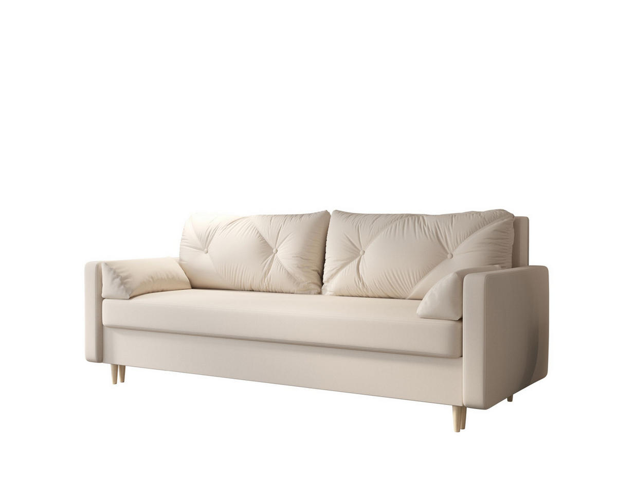 SOFA ASTRA mit Schlaffunktion COSMIC 10 mit Stauraum - Beige, Textil (90/88/228cm) - Bedante