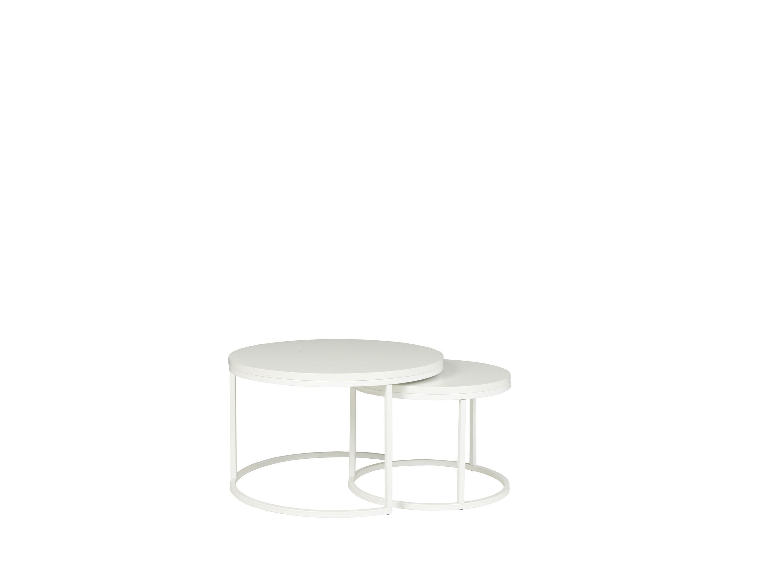 COUCHTISCH FILIPO 2er Set - Weiß - Weiß, Holzwerkstoff (80/80/49cm) - Möblo