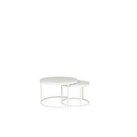 COUCHTISCH FILIPO 2er Set - Weiß - Weiß, Holzwerkstoff (80/80/49cm) - Möblo