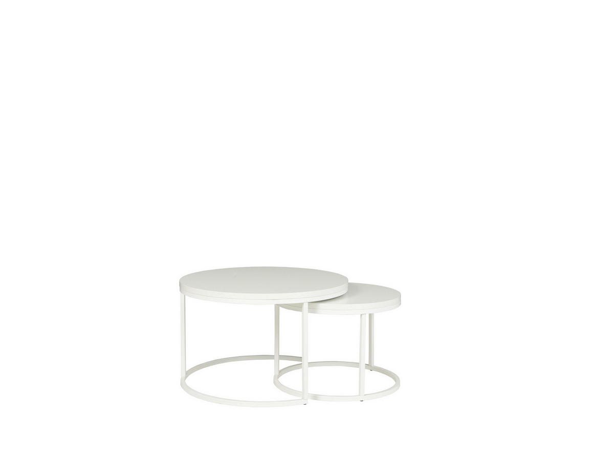 COUCHTISCH FILIPO 2er Set - Weiß - Weiß, Holzwerkstoff (80/80/49cm) - Möblo