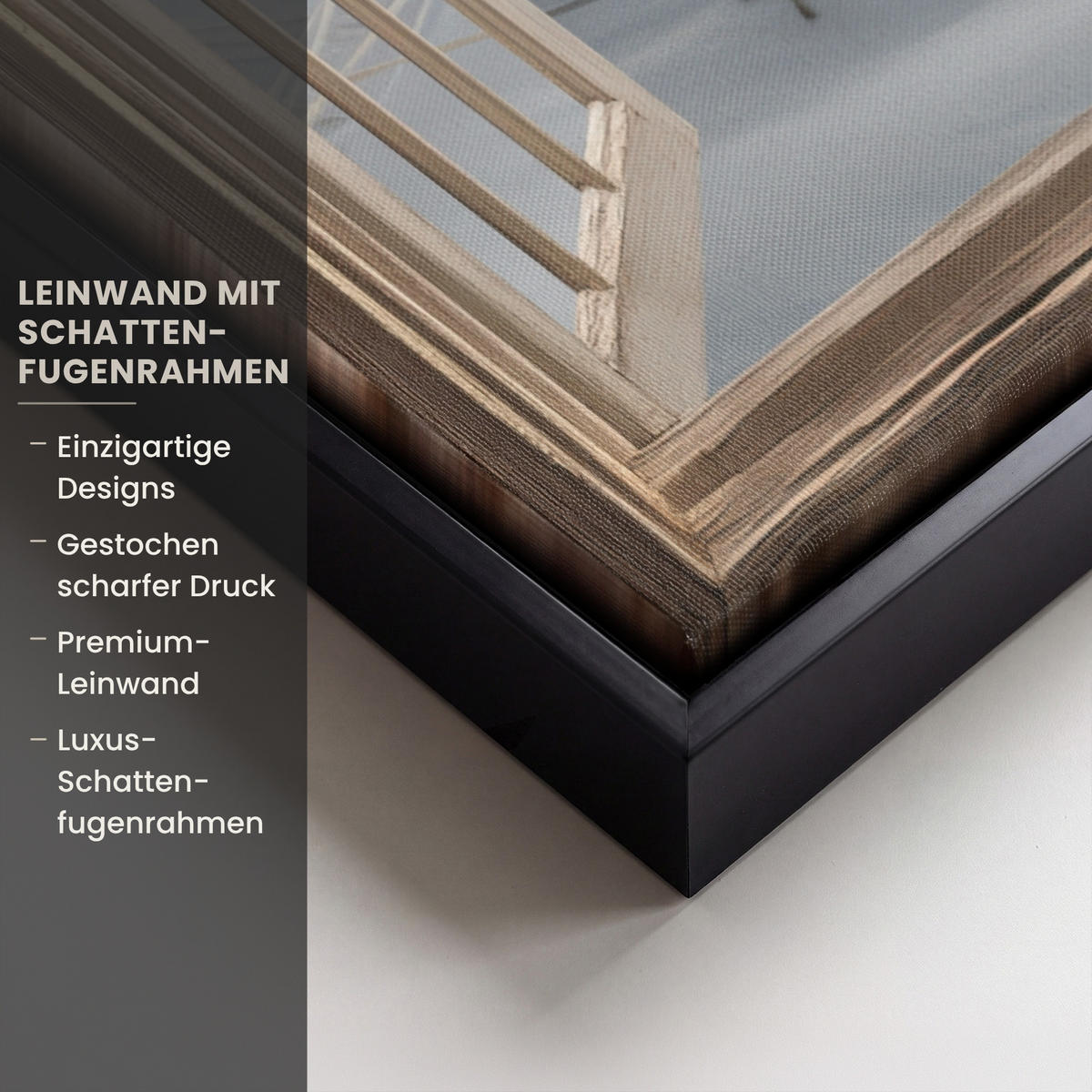 LEINWAND Bilder mit Rahmen - Ausblick - Strand - Dünen - Meer - Natur - 60x80 - Sandfarben, Textil (60/80cm) - MuchoWow