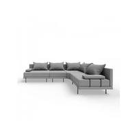 GARTENSOFA BAHAMA M - Rechts - Wetterfeste Balkonmöbel & Terrassenmöbel Außen - Moderne Lounge Möbel für Garten - Balkon & Terrasse - Grau - Grau, Kunststoff (298/75/222cm) - Trada