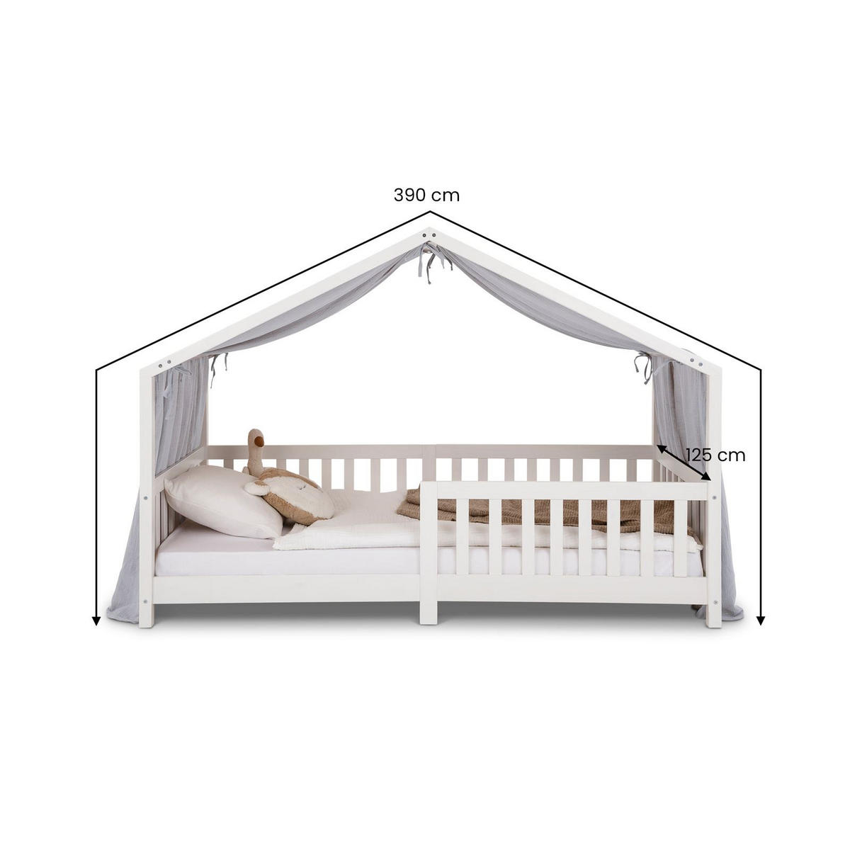 HAUSBETT- HIMMEL LIAN hellgrau - Hellgrau, Textil - IDIMEX