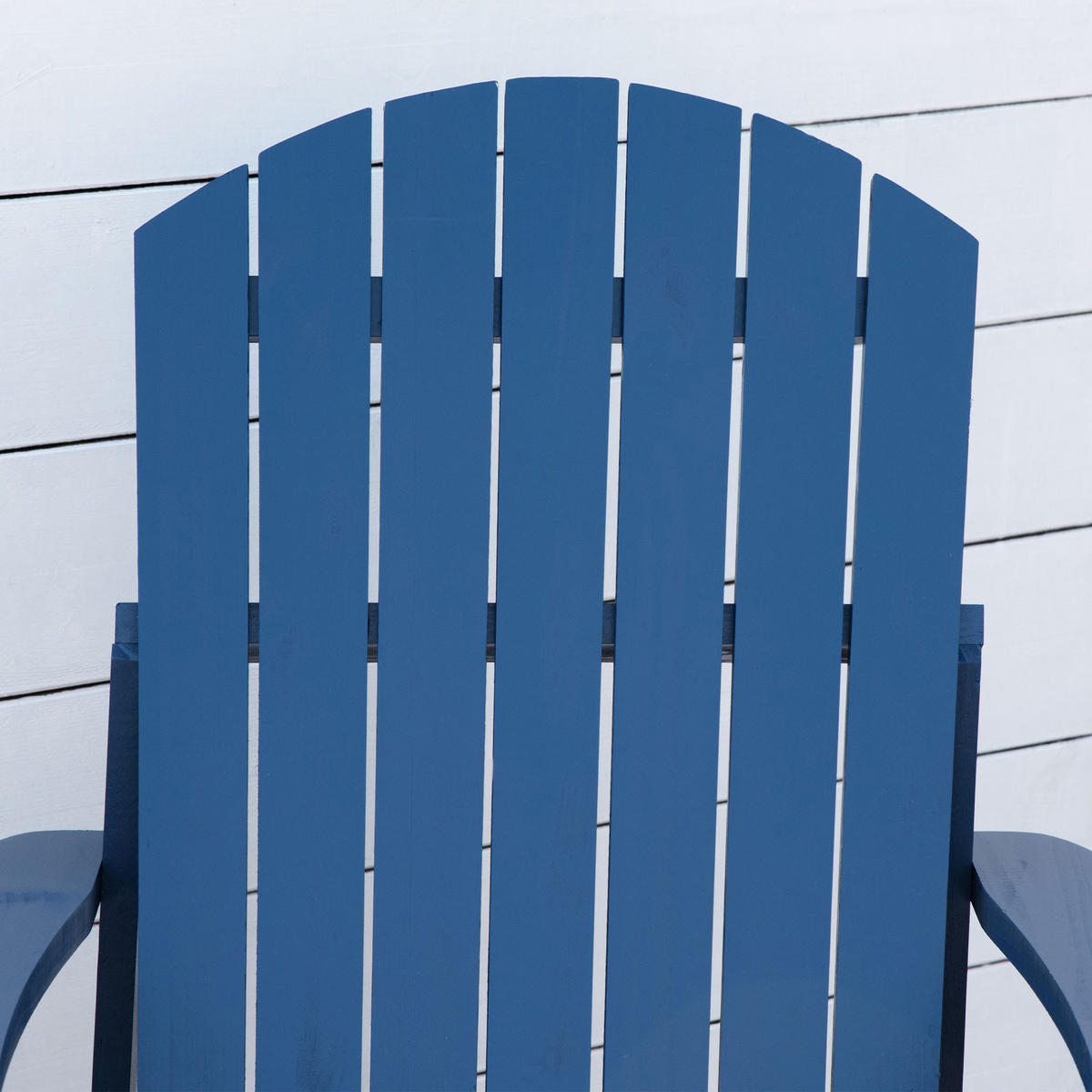 ADIRONDACK-GARTENSTUHL, mit Becherhalter, Gartenliege, Balkonstuhl, Massivholz, Blau - Blau, Holz (95/93/72cm) - Outsunny