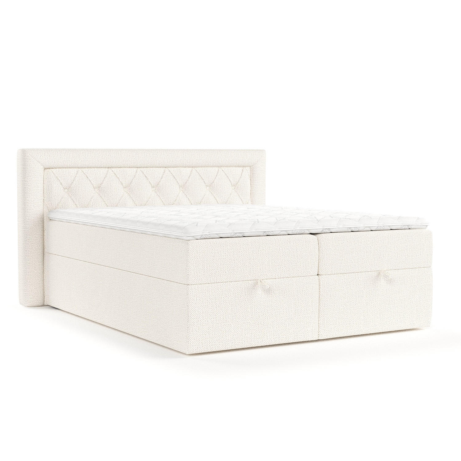 BOXBETT Jayleen Creme 180/200 cm - Creme/Schwarz, Holz/Holzwerkstoff (180/200cm) - Maison de Reve