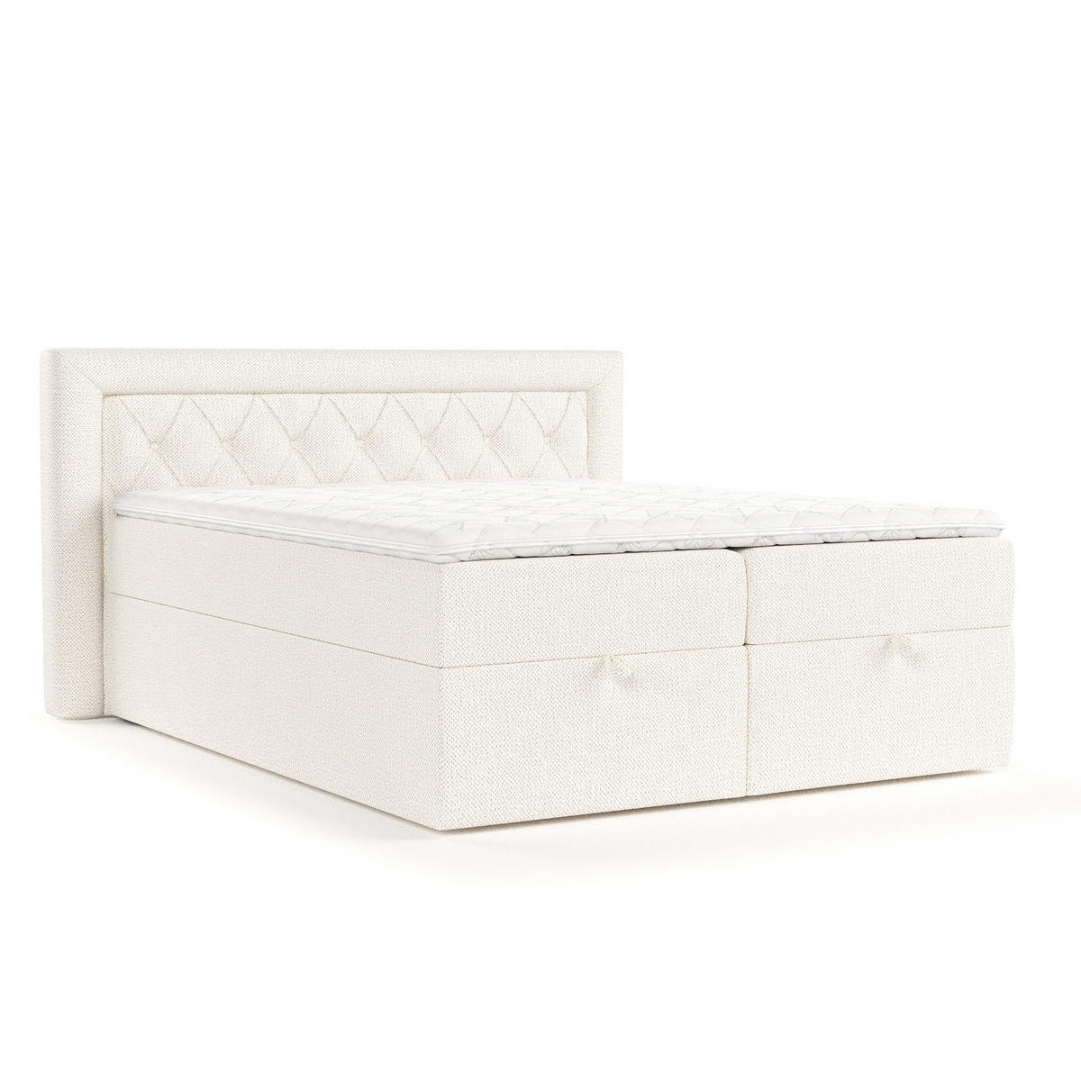 BOXBETT Jayleen Creme 140/200 cm - Creme/Schwarz, Holz/Holzwerkstoff (140/200cm) - Maison de Reve