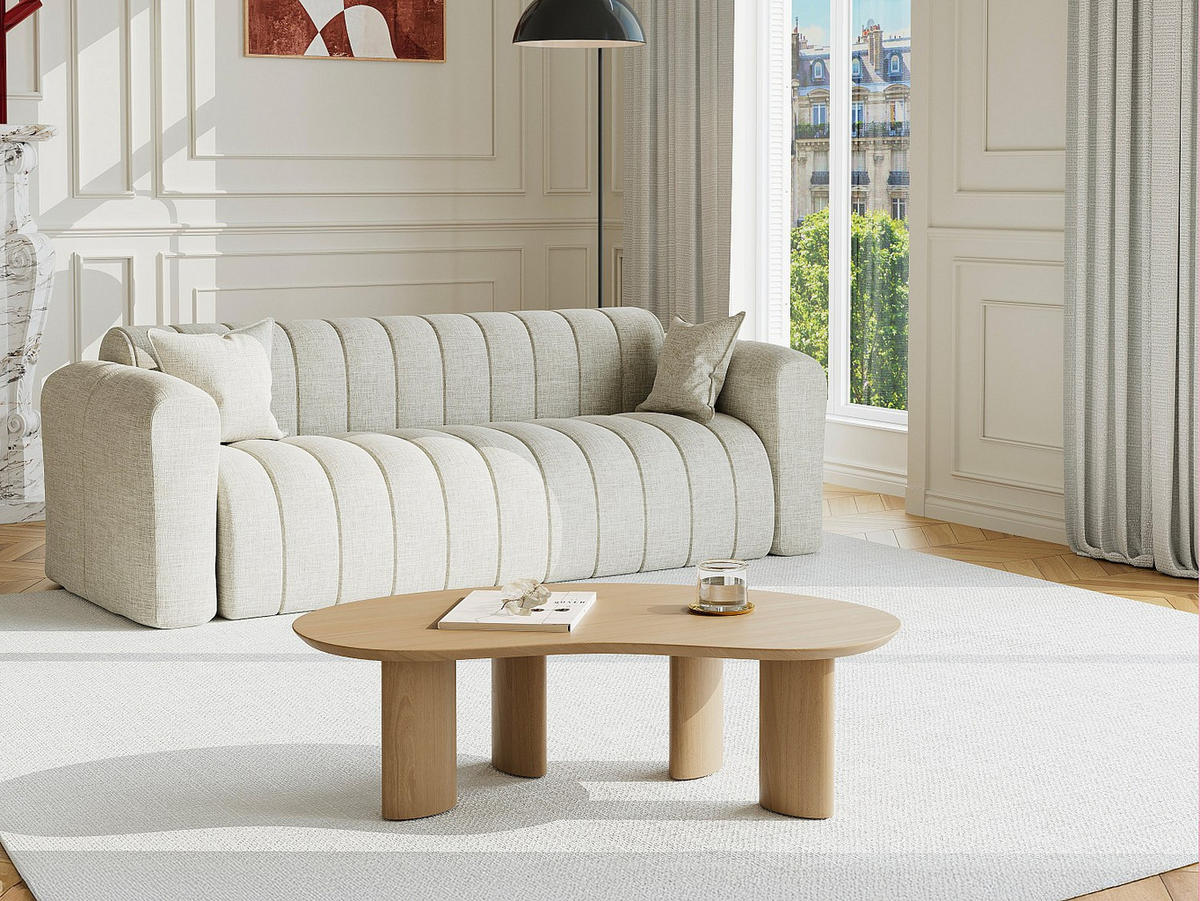 BEISTELLTISCH mit Eschenfurnier - Helles Naturholz - CALYNOR - Naturfarben, Holz (120/70/40cm) - Vente-Unique