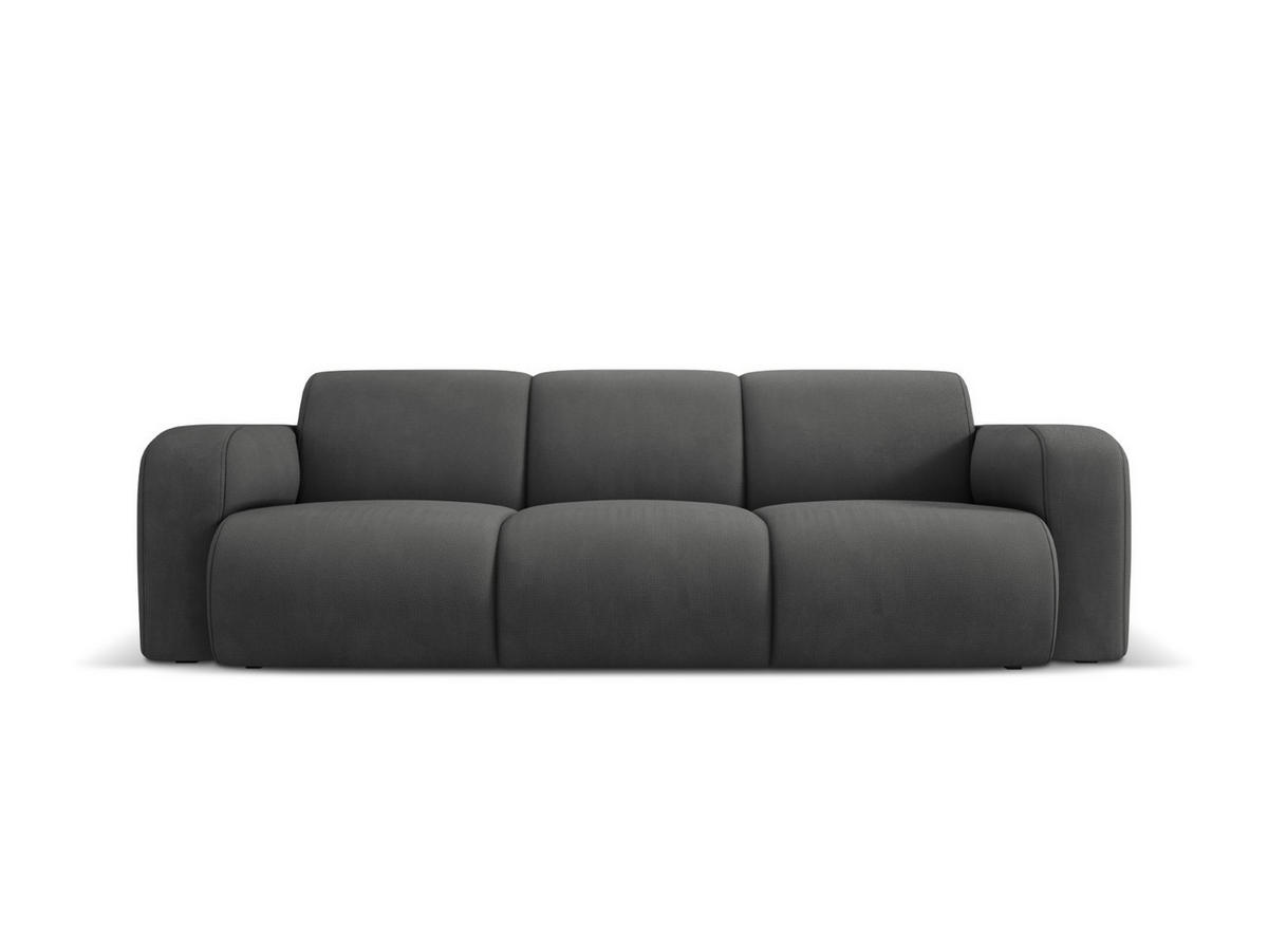 SOFA Molino aus strukturiertem Stoff dunkelgrau 3 Sitzplätze - Dunkelgrau, Textil (95/72/235cm) - Micadoni