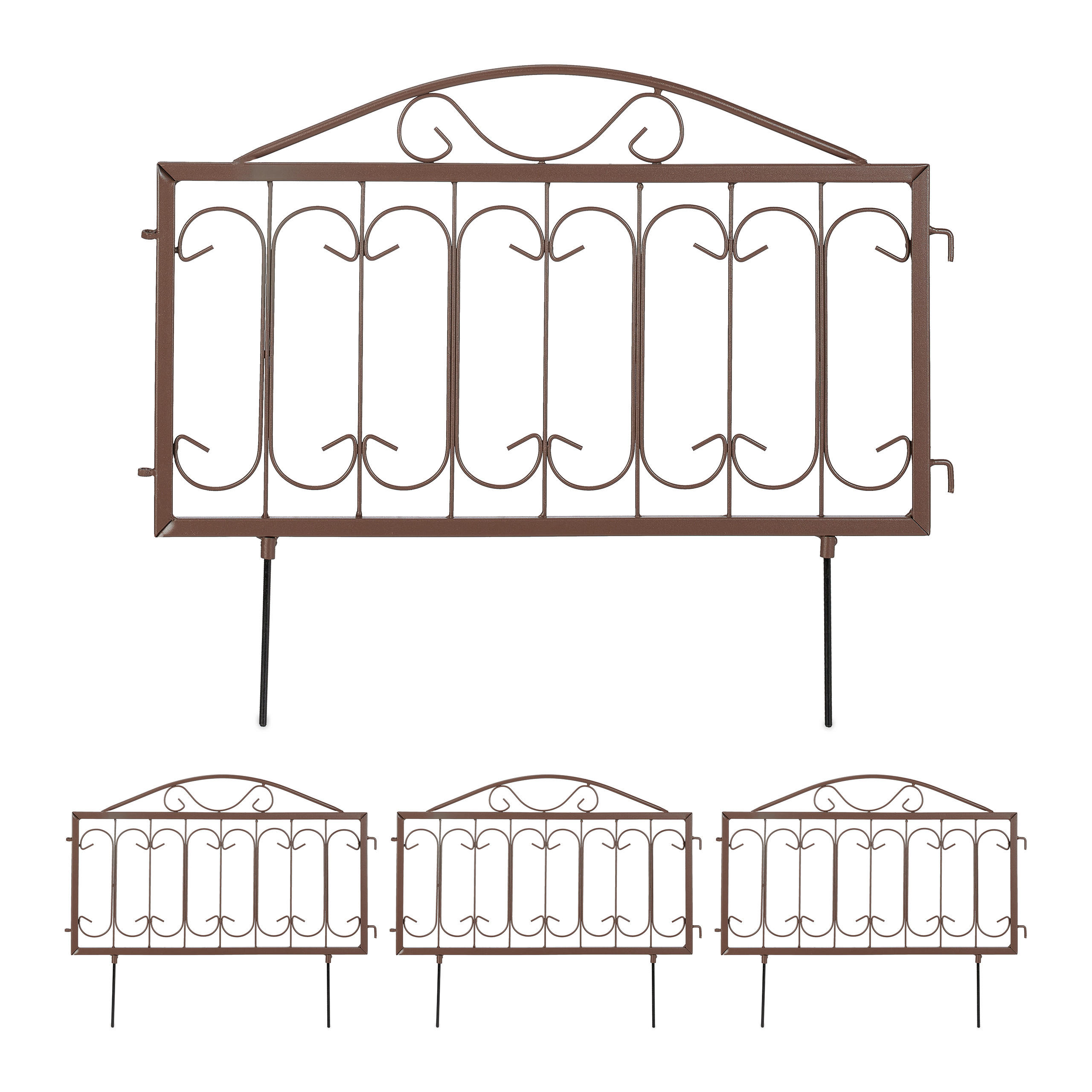 4XBEETZAUN - Braun, Metall (57/46/1.5cm) - Relaxdays