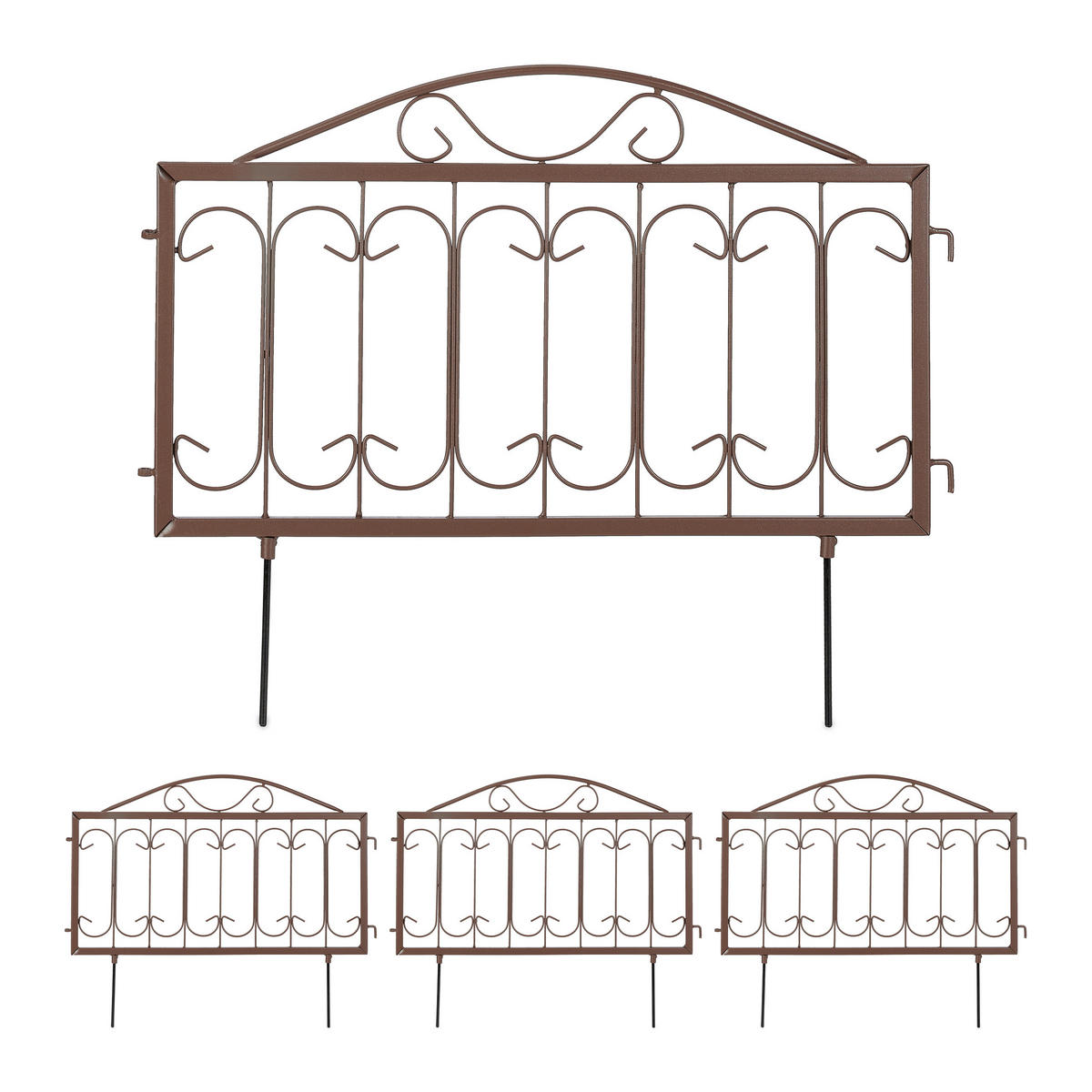 4XBEETZAUN - Braun, Metall (57/46/1.5cm) - Relaxdays