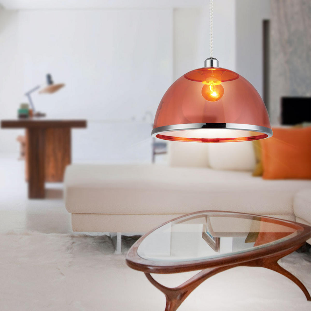 LED HÄNGELEUCHTE CARLO Rot - Rot, Metall (23/23/120cm)