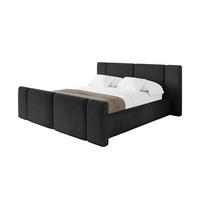POLSTERBETT mit Bettkasten, Fußteil und Lattenrost, Boxbett ohne Matratze - RIVO-Z 160x200 Schwarz - Schwarz, Holzwerkstoff/Textil (160/200cm) - ALTDECOR